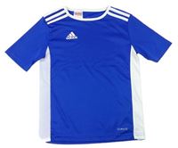 Safírovo-bílé funkční sportovní tričko zn. Adidas
