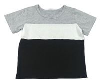 Šedo-černo-bílé tričko 