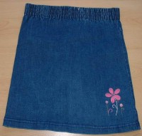 Modrá riflová sukně s kytičkou