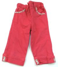 Růžové riflové 7/8 kalhoty zn. F&F 