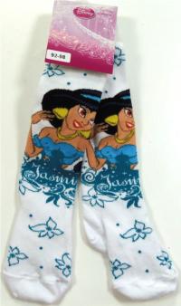 Nové - Bílé punčocháčky s Jasmínou zn. Disney 