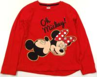 Outlet - Červené triko s Minnií a Mickeym zn. Disney vel. 164