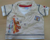 Béžovo-bílé tričko s tygříkem a límečkem zn. Disney