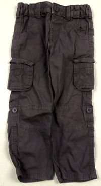 Tmavošedé plátěné rolovací kalhoty s kapsami zn. Marks&Spencer