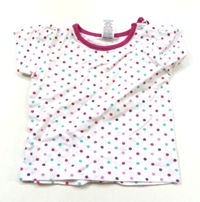 Bílo-růžové tričko s puntíky zn. M&Co