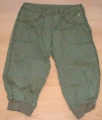 Khaki 7/8 plátěné kalhoty zn. H&M vel. 146 cm