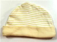 Žluto-bílá pruhovaná čepička 