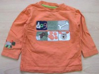 Oranžové triko s nášivkami zn. Mini Mode