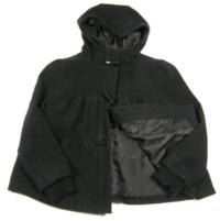 Černý fleecový oteplený kabátek s kapucí 