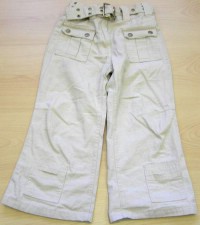 Béžové riflové kalhoty s falešným páskem zn. Adams