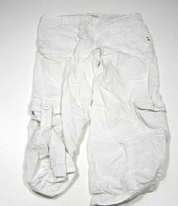 Bílé plátěné 7/8 rolovací kalhoty zn. George vel. 135