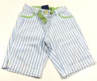 Modro-bílé 3/4 pruhované plátěné kalhoty zn. Mini Boden 