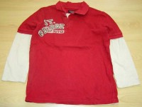 Červeno-béžové triko s nápisem a límečkem zn. St. George