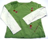 Zeleno- bílé triko s kytičkami zn.Cherokee