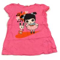 Růžové tričko s obrázkem zn. H&M;vel. 6-8 let 