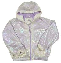 Perlovo-fialová šusťáková jarní oversize bunda s kapucí zn. M&S