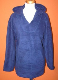 Dámská tmavomodrá fleecová bunda s kapucí