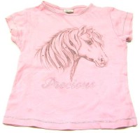 Růžové tričko s koníkem zn. Cherokee