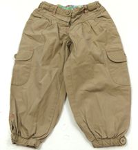 Béžové plátěné cuff kalhoty zn. Miniclub