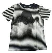 Černo-světlešedé pruhované tričko se Star Wars zn. hanna Andersson