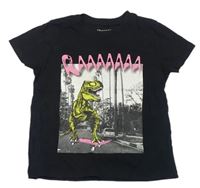 Černé tričko s dinosaurem s nápisem zn. Primark