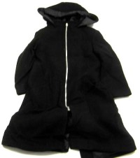 Černý flaušový oteplený kabátek s kapucí zn. Marks&Spencer
