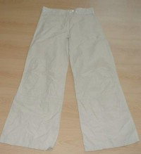 Béžové plátěné kalhoty s flitříky vel. 12 let