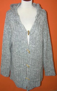 Dámský šedý pletený svetr s kapucí zn. Mackays