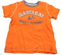 Oranžové tričko s nápisem zn. Mataray