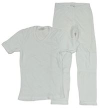 2set - Bílé spodní tričko + legíny zn. Pocopiano