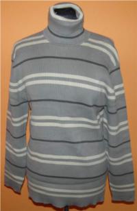 Dámský khaki sportovní svetr s rolákem a proužky vel. XL