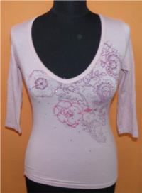 Dámské růžové triko s květy zn. Jane Norman 