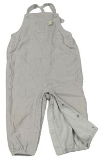 Světlešedé podšité laclové manšestrové kalhoty zn. John Lewis