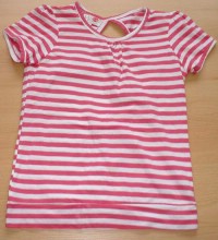 Růžové pruhované tričko vel. 11-12 let