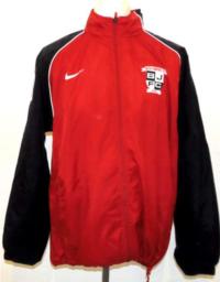 Pánská červeno-černá šusťáková bunda s kapucí zn. Nike vel. XL