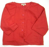 Červená lněná košile se 7/8 rukávky