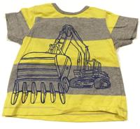 Šedo-žluté pruhované tričko s bargrem zn. Miniclub