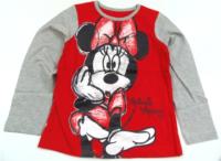 Outlet - Čeveno-šedé triko s Minnií zn. Disney 