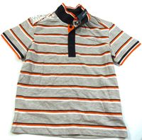 Šedo-oranžovo-bílé pruhované polo tričko s nápisem zn. Cherokee - nové