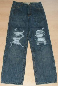 Modré riflové kalhoty s prošoupáním zn. Emporio Jeans vel. 29