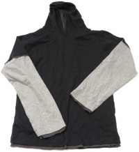 Tmavomodro-šedé triko s kapucí vel. 164