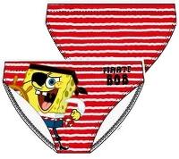 Nové - Červeno-bílé pruhované plavky se Spongebobem zn. Nickelodeon