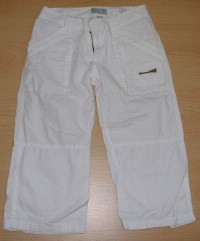 Bílé plátěné 3/4 kalhoty zn. H&M, vel. 146 cm