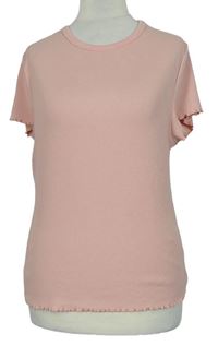 Dámské růžové žebrované tričko zn. TU 