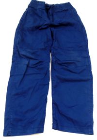 Safírové plátěné kalhoty zn. H&M