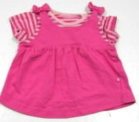 Růžové pruhované tričko s mašličkami zn. Mothercare