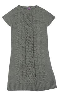 Šedé svetrové šaty s copánkovým vzorem zn. F&F