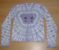Fialovo-bílé batikované triko s motýlkem zn.Cherokee vel. 10-11let