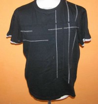 Pánské černé tričko s proužky zn. Cedarwood
