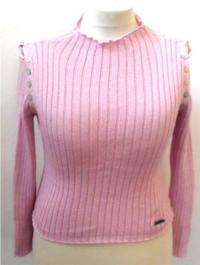 Dásmký růžový žebrovaný svetr 